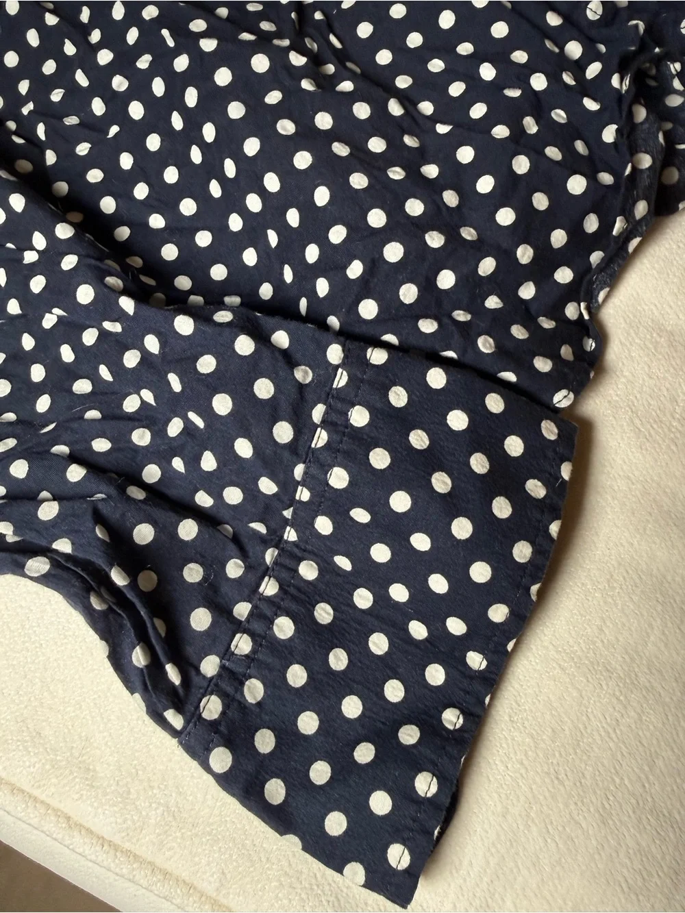 J.Crew Navy Polka Dot Button Down